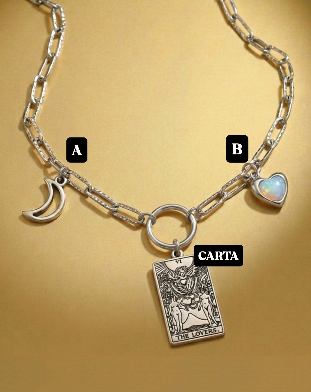 Collana Tarocchi Personalizzata con 3 Charm - Argento