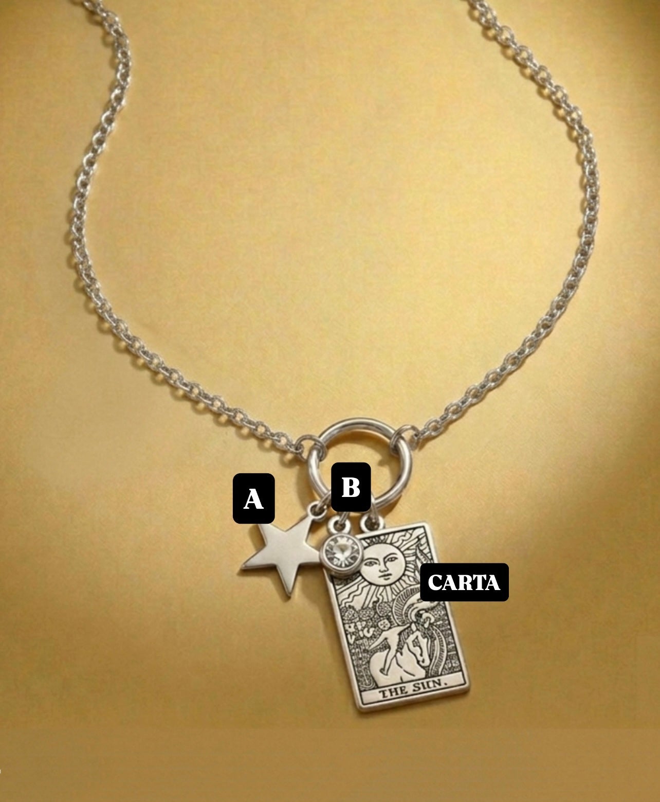 Collana Tarocchi Personalizzata con 2 Charm - Argento