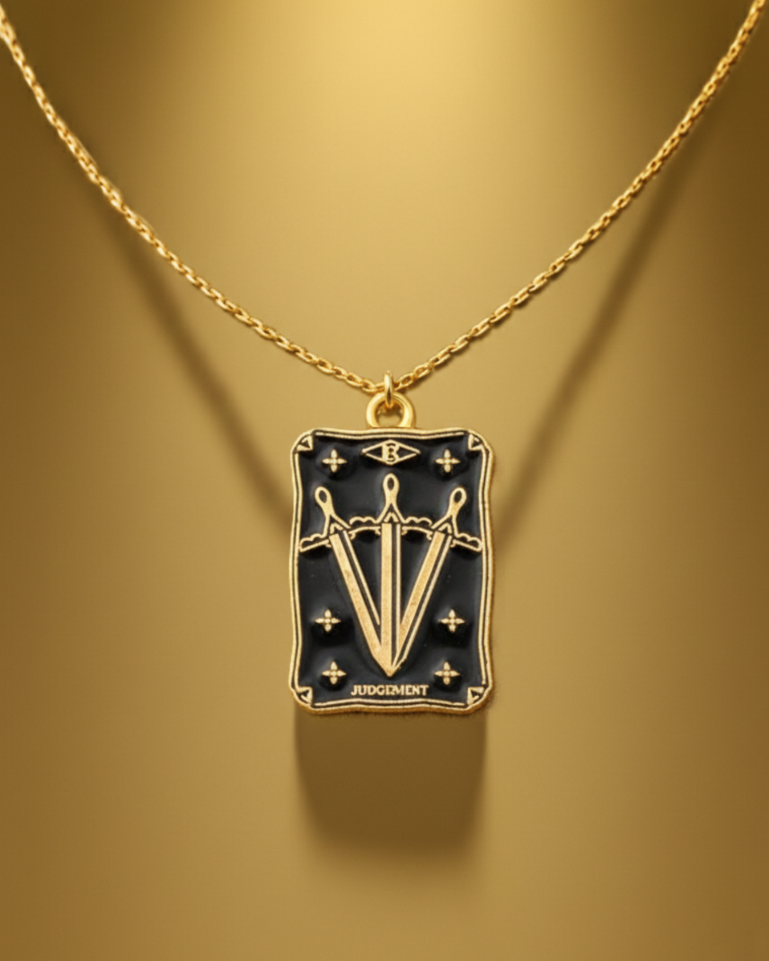 Il Giudizio Tarocchi - Collana Smaltata Nera