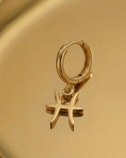 Orecchino Segno Zodiacale Pesci - Oro