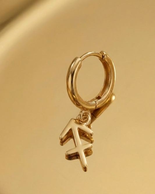 Orecchino Segno Zodiacale Sagittario - Oro