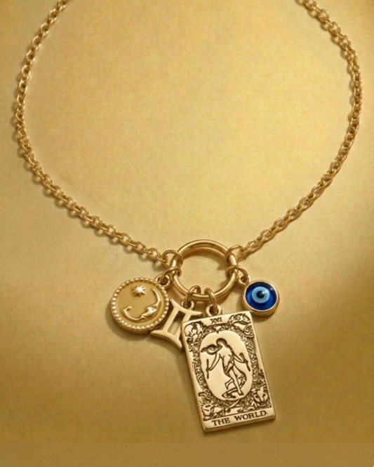 Collana Tarocchi Personalizzata con 3 Charm - Oro