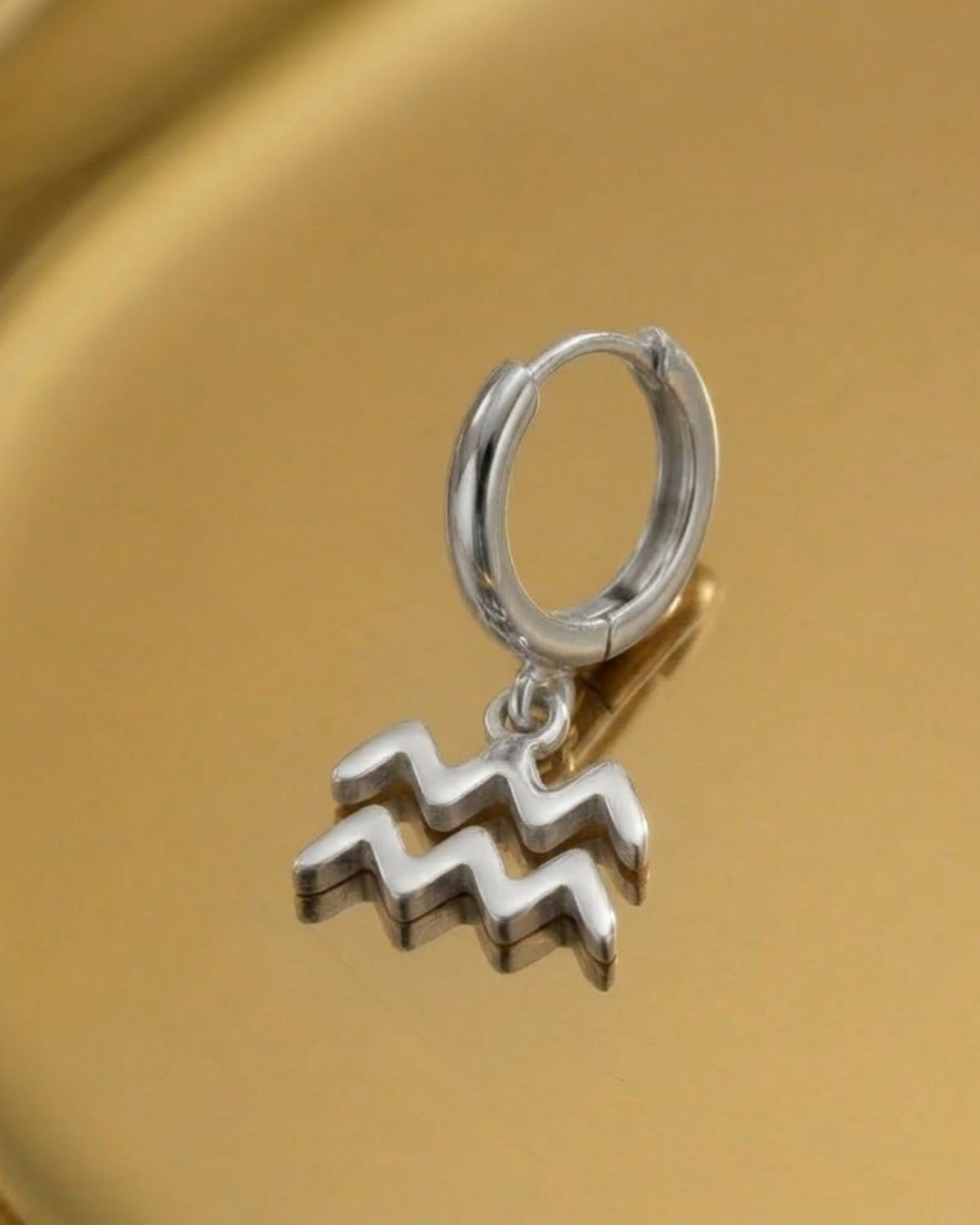 Orecchino Segno Zodiacale Aquario - Argento