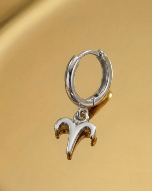 Orecchino Segno Zodiacale Ariete - Argento