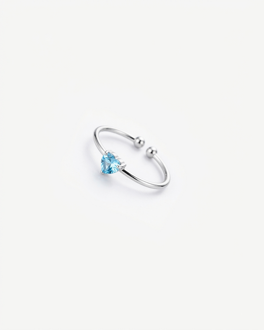 Anello Pietra Celeste Chiaro - Argento