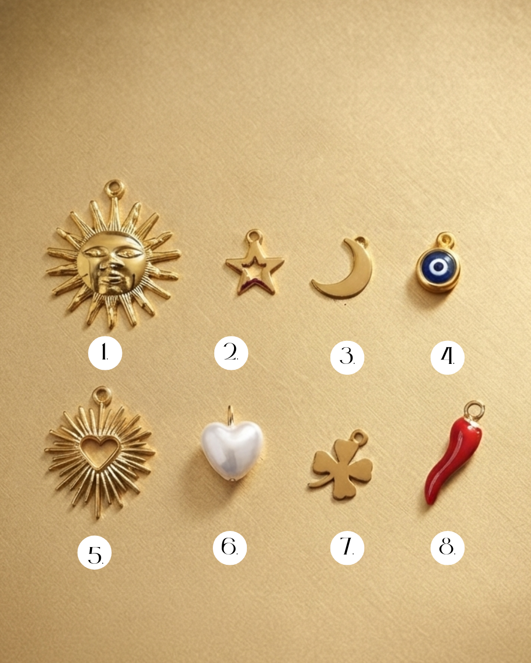 Collana Tarocchi Personalizzata con 3 Charm - Oro