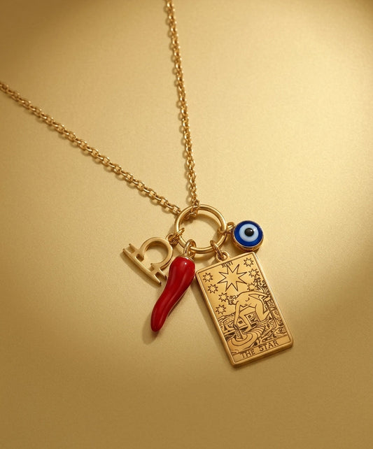 Collana Tarocchi Personalizzata con 3 Charm - Oro