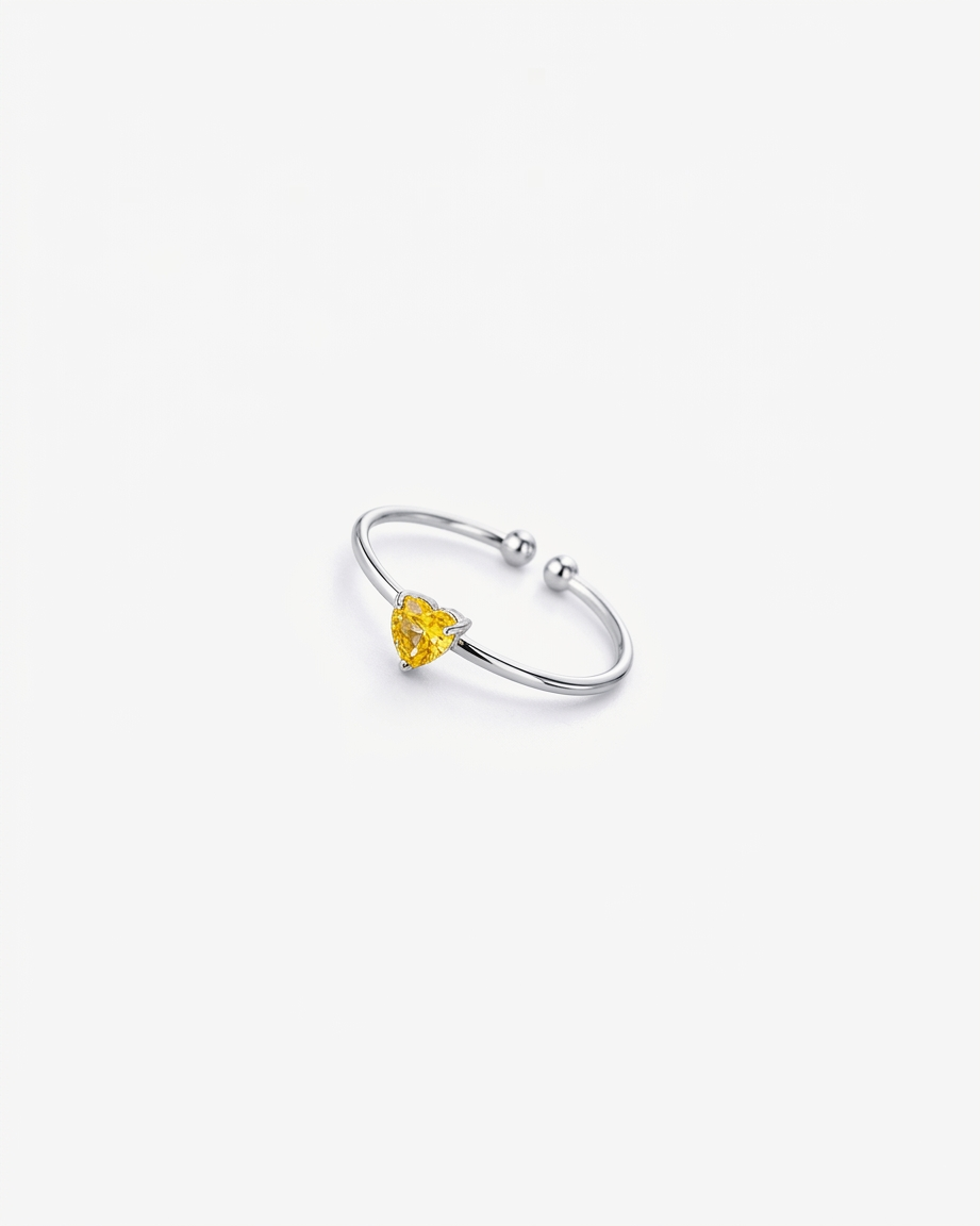 Anello Pietra Giallo - Argento
