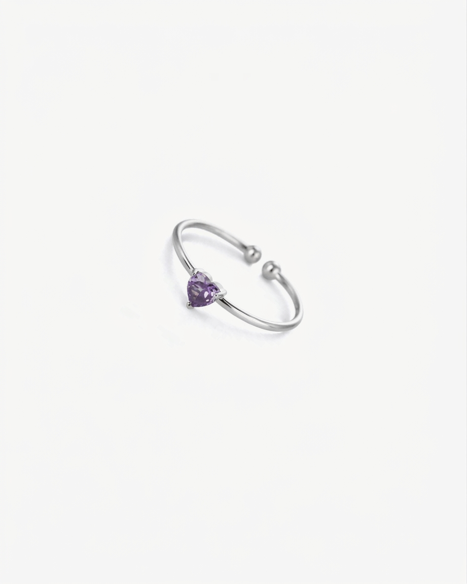Anello Pietra Lilla Scuro - Argento