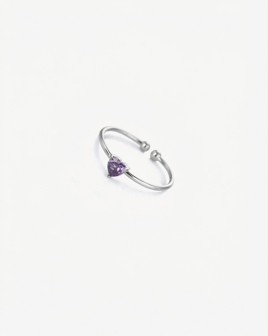 Anello Pietra Lilla Scuro - Argento