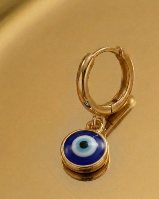 Orecchino Occhio Greco Blu - Oro