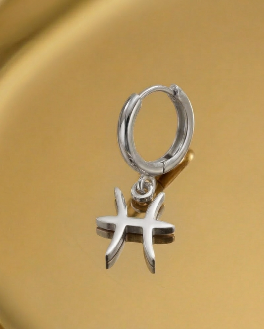 Orecchino Segno Zodiacale Pesci - Argento