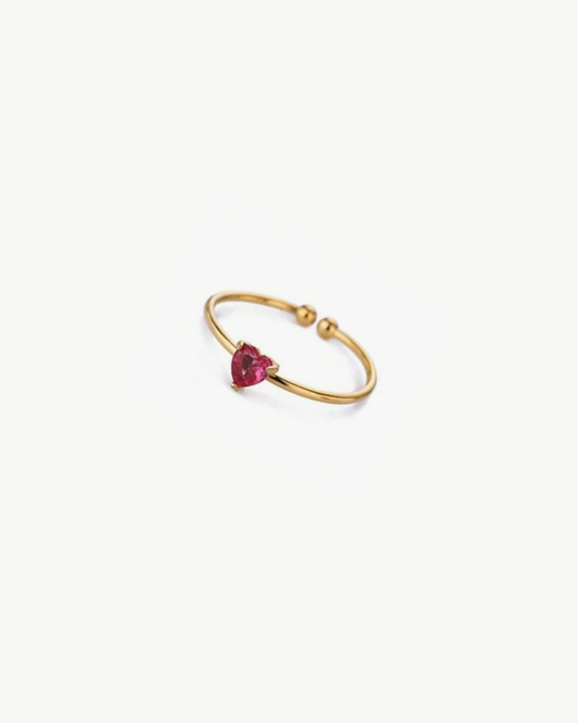 Anello Pietra Rosa - Oro