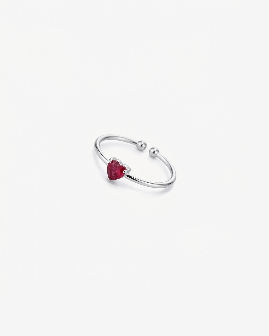 Anello Pietra Rosa - Argento
