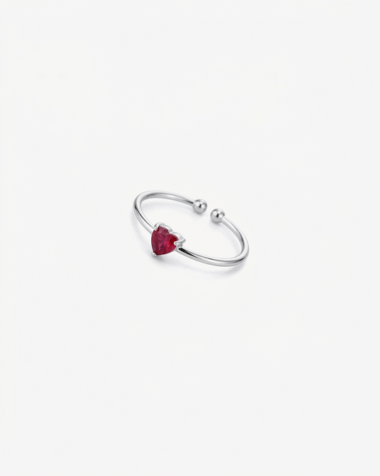 Anello Pietra Rosa - Argento