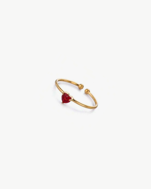 Anello Pietra Rosso - Oro