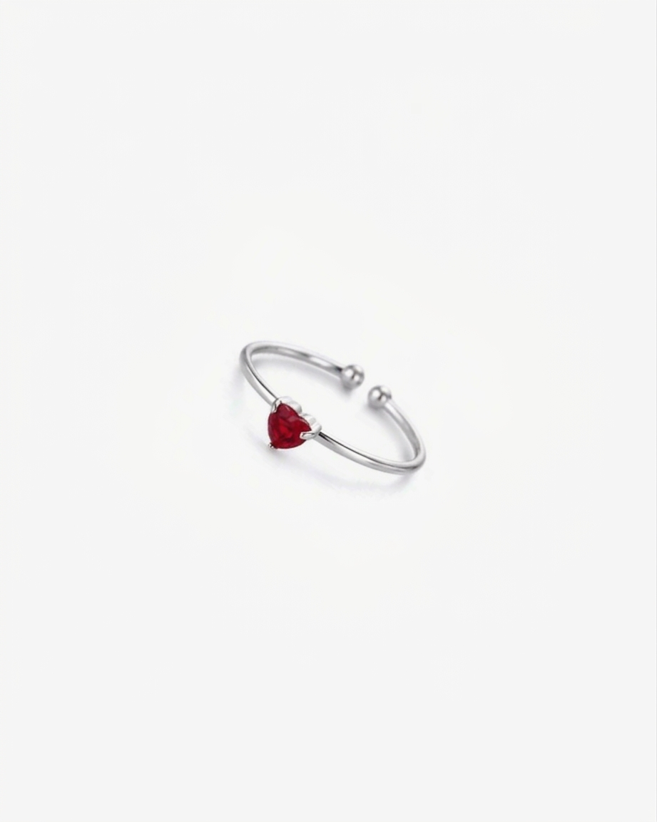 Anello Pietra Rosso - Argento