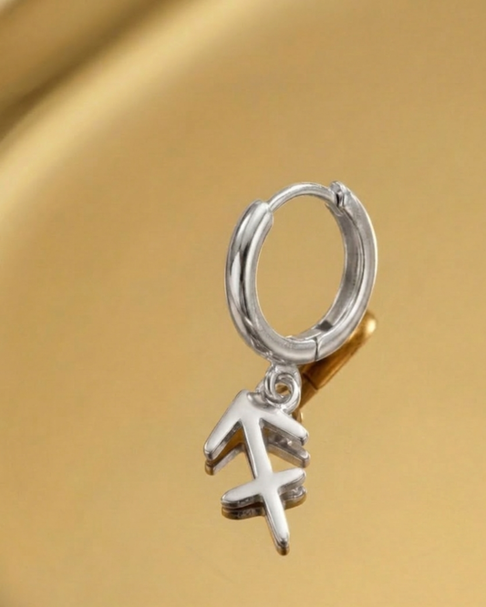 Orecchino Segno Zodiacale Sagittario - Argento