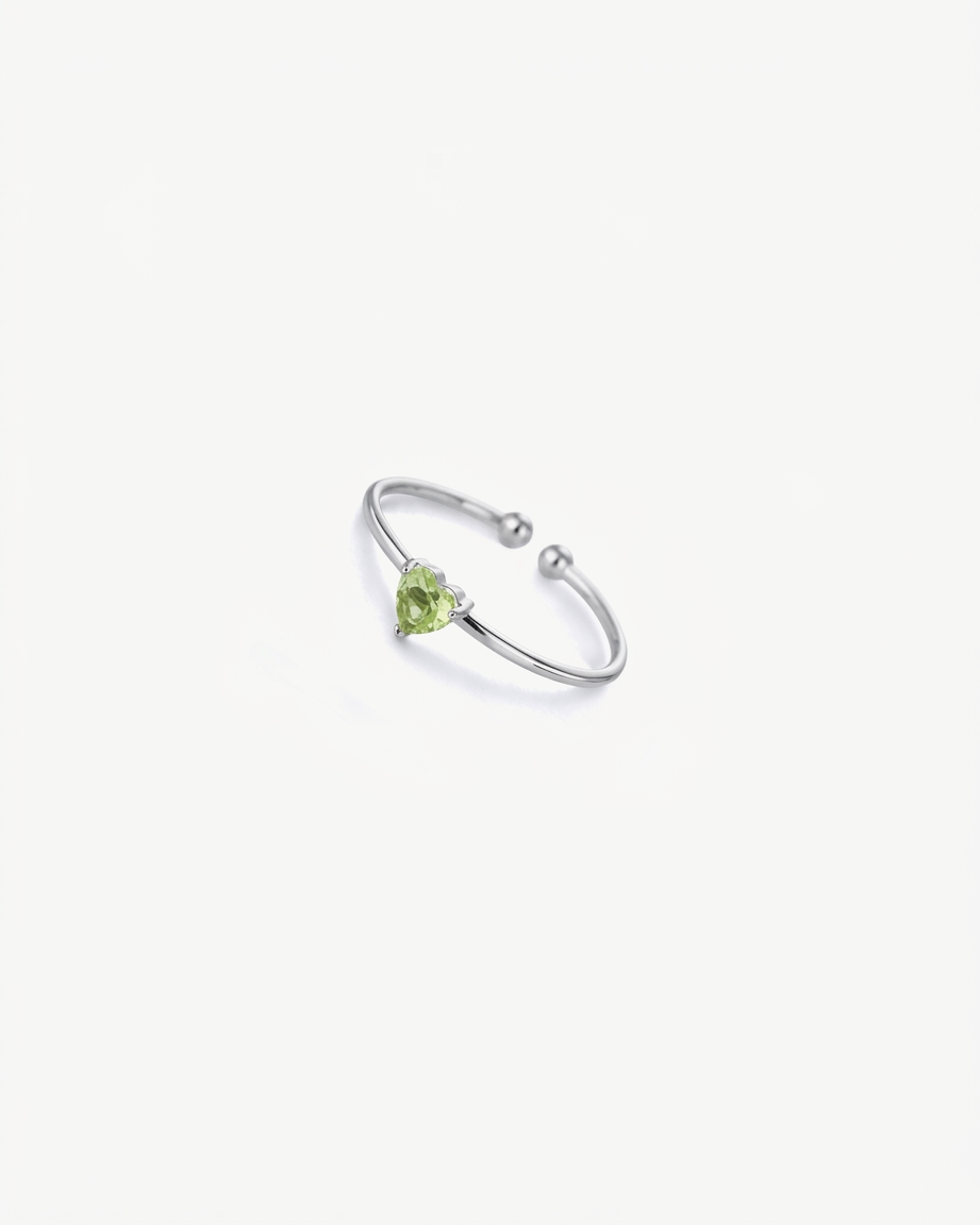Anello Pietra Verde Chiaro - Argento
