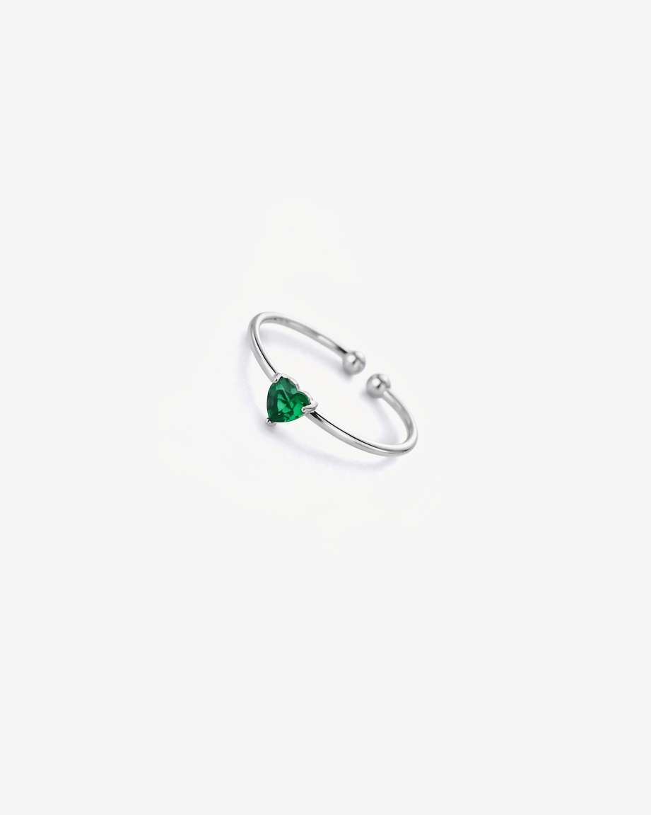 Anello Pietra Verde Scuro - Argento
