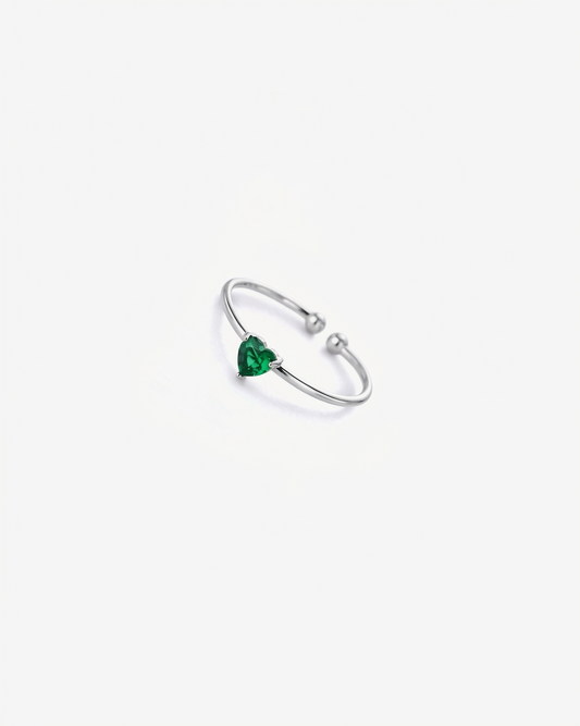 Anello Pietra Verde Scuro - Argento